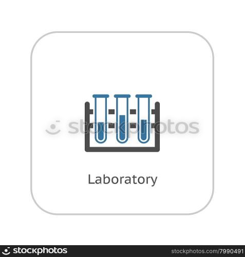 Laboratory Icon. Flat Design. Isolated Illustration. Tube.. Laboratory Icon. Flat Design.
