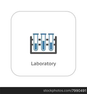 Laboratory Icon. Flat Design. Isolated Illustration. Tube.. Laboratory Icon. Flat Design.