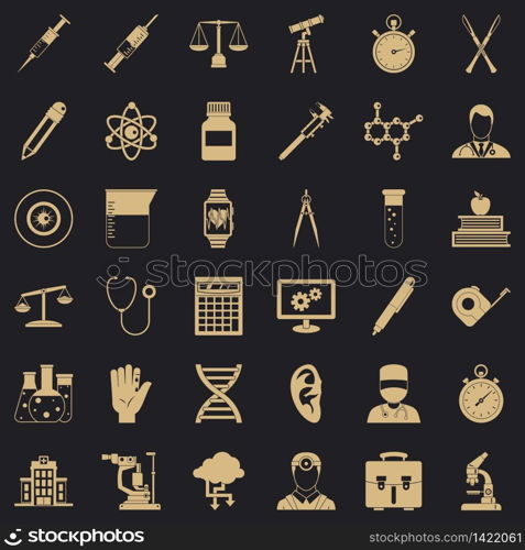 Laboratory icons set. Simple style of 36 laboratory vector icons for web for any design. Laboratory icons set, simple style