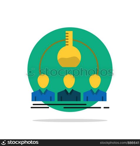 Laboratory, Lab, Man, Experiment, Scientist Abstract Circle Background Flat color Icon