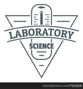 Laboratory logo. Simple illustration of laboratory vector logo for web. Laboratory logo, simple gray style