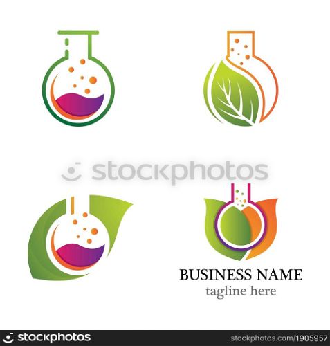 Laboratory logo template vector icon set design