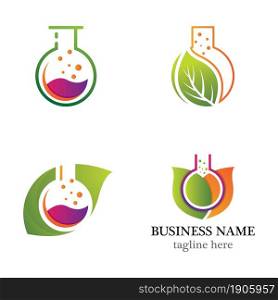 Laboratory logo template vector icon set design