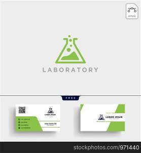 Laboratory logo template vector illustration and business card
