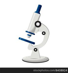 Laboratory microscope vector icon isolated on a white background. Vector illustration. Microscope icon isolated on a white background. Vector illustration