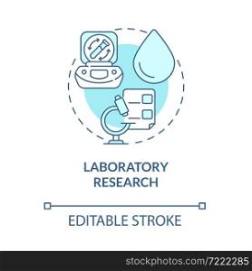 Laboratory research blue concept icon. Arthritis clinic services abstract idea thin line illustration. Medical test and analysis. Diagnosis. Vector isolated outline color drawing. Editable stroke. Laboratory research blue concept icon