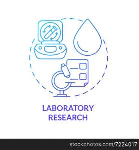 Laboratory research blue gradient concept icon. Arthritis clinic services abstract idea thin line illustration. Medical test and analysis. Diagnosis. Vector isolated outline color drawing. Laboratory research blue gradient concept icon