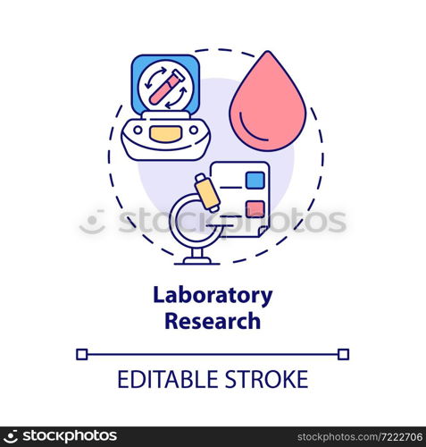 Laboratory research concept icon. Arthritis clinic services abstract idea thin line illustration. Medical test and analysis. Diagnosis. Vector isolated outline color drawing. Editable stroke. Laboratory research concept icon