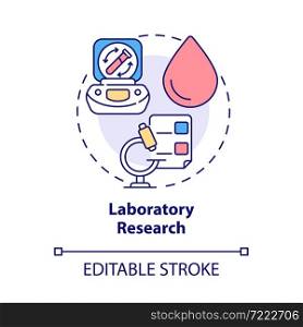 Laboratory research concept icon. Arthritis clinic services abstract idea thin line illustration. Medical test and analysis. Diagnosis. Vector isolated outline color drawing. Editable stroke. Laboratory research concept icon