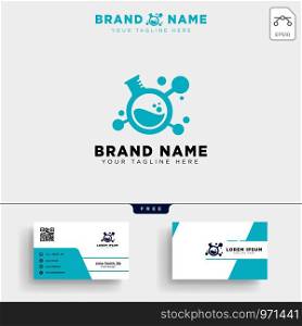 laboratory share technology logo template vector illustration and stationery, business card, letterhead. laboratory share technology logo template and business card