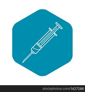 Laboratory syringe icon. Outline laboratory syringe vector icon for web design isolated on white background. Laboratory syringe icon, outline style