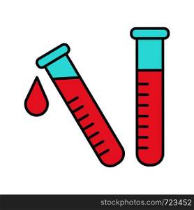 Laboratory test color icon. Lab diagnostics. Chemical research. Test tubes. Scientific laboratory. Isolated vector illustration. Laboratory test color icon