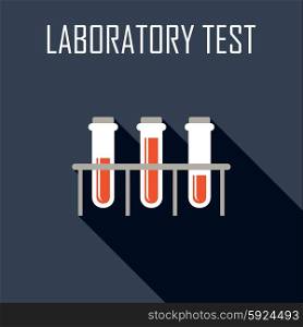 Laboratory test. Flat icon. Vector illustration