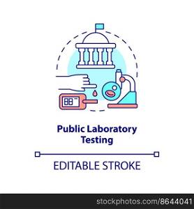 Laboratory testing concept icon. Survivors diagnostic. Public health preparedness abstract idea thin line illustration. Isolated outline drawing. Editable stroke. Arial, Myriad Pro-Bold fonts used. Laboratory testing concept icon