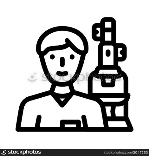 laboratory worker line icon vector. laboratory worker sign. isolated contour symbol black illustration. laboratory worker line icon vector illustration