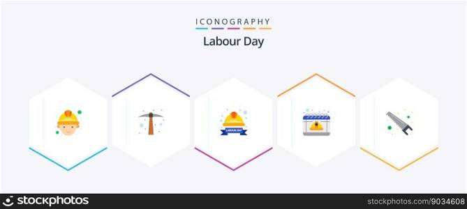 Labour Day 25 Flat icon pack including hand. may. hard. labor. calendar