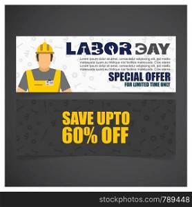 Labour day design card vector
