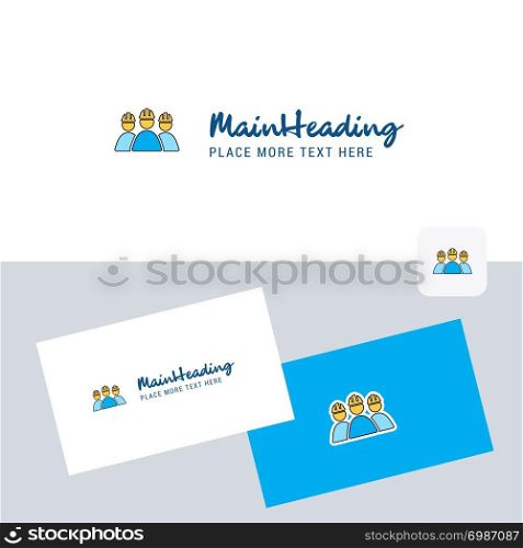 Labour group avatar vector logotype with business card template. Elegant corporate identity. - Vector