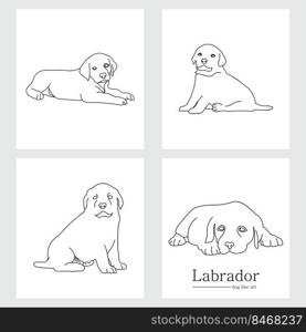labrador dog line art