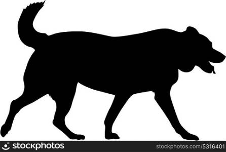 Labrador dog silhouette on a white background. Labrador dog silhouette on a white background.