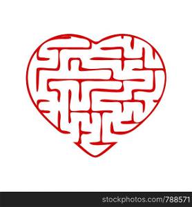 Labyrinth heart. Simple flat vector illustration isolated on white background. Labyrinth heart. Simple flat vector illustration isolated on white background.