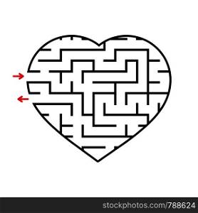 Labyrinth heart. Simple flat vector illustration isolated on white background. Labyrinth heart. Simple flat vector illustration isolated on white background.