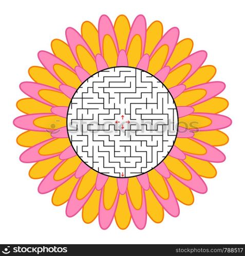 Labyrinth in the form of an abstract flower silhouette. Simple flat vector illustration isolated on white background. Labyrinth in the form of an abstract flower silhouette. Simple flat vector illustration isolated on white background.