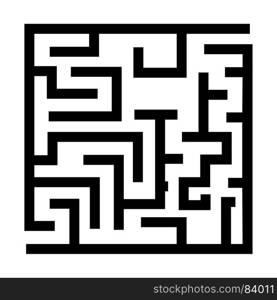 Labyrinth, maze conundrum black icon .