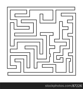 Labyrinth, maze conundrum black icon .