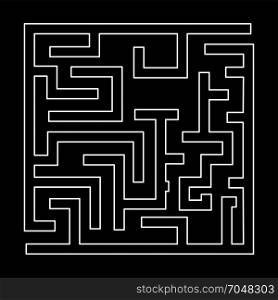 Labyrinth, maze conundrum white icon .