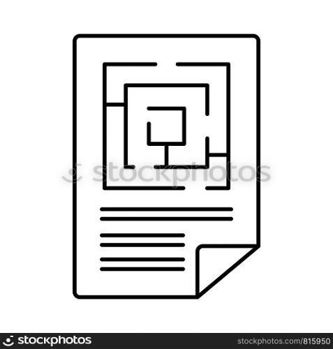 Labyrinth solution icon. Outline illustration of labyrinth solution vector icon for web design isolated on white background. Labyrinth solution icon, outline style