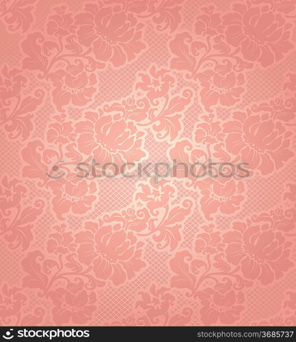 Lace background, ornamental beige flowers wallpaper