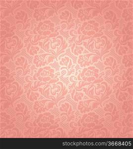 Lace background, ornamental pink flowers