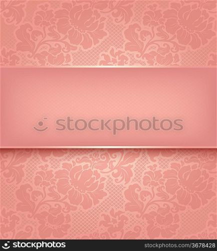 Lace background, ornamental pink flowers wallpaper.