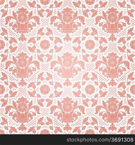 Lace background, pink ornamental flowers
