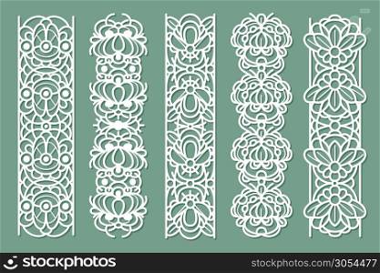 Lace borders. Seamless ornamental panels with floral pattern, cotton lace frames, decorative stripe with vintage ornate ornament vector abstract fabric ribbon set. Lace borders. Seamless ornamental panels with floral pattern, cotton lace frames, decorative stripe with vintage ornate ornament vector set
