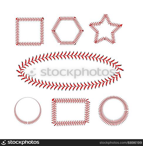 Lace from a baseball on a white background. Vector illustration. Lace from a baseball on a white background