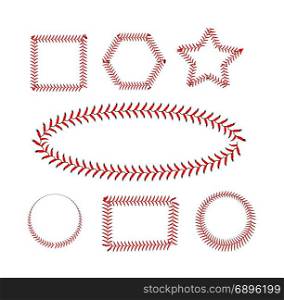 Lace from a baseball on a white background. Vector illustration. Lace from a baseball on a white background