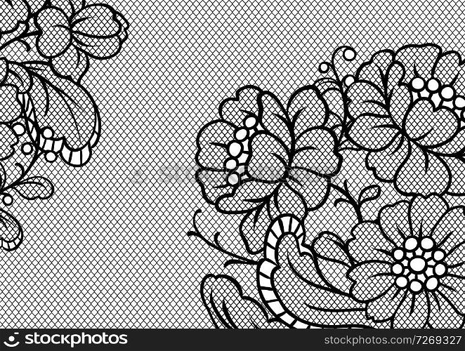 Lace ornamental background with flowers. Vintage fashion textile.. Lace ornamental background with flowers.