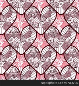 Lace seamless pattern with ornamental hearts. Texture for valentines day wrapping paper, wedding invitation background, textile fabric design. Red colors. Lace seamless pattern with ornamental hearts. Texture for valentines day wrapping paper, wedding invitation background, textile fabric design. Red colors.