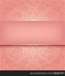 Lace template, ornamental pink flowers background