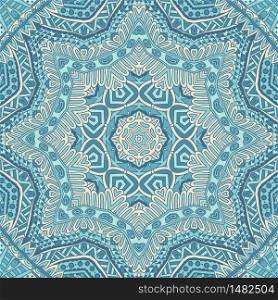 Laced doodle abstract ornamental blue illustration. Winter background seamless vector pattern. Cute Seamless abstract tiled pattern vector winter web background
