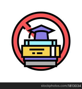 lack of education social problem color icon vector. lack of education social problem sign. isolated symbol illustration. lack of education social problem color icon vector illustration