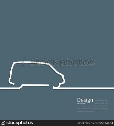 Laconic Design of Velocity Vehicle Car Minibus Cleanness Line Flat Template Corporate Style with Space for Text - Vector