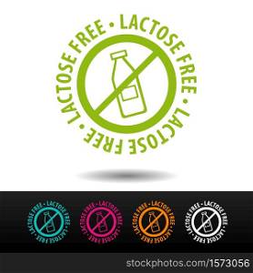Lactose free badge, logo, icon. Flat vector illustration on white background. Can be used business company.