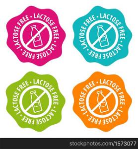 Lactose free Badges. Eps10 Vector.
