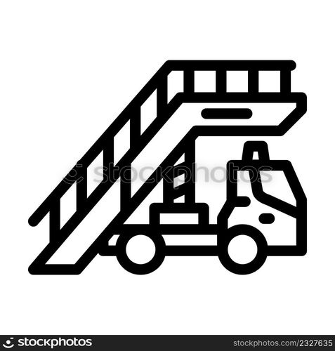 ladder airport equipment line icon vector. ladder airport equipment sign. isolated contour symbol black illustration. ladder airport equipment line icon vector illustration