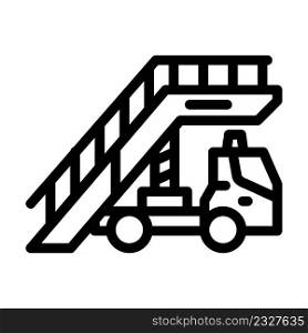 ladder airport equipment line icon vector. ladder airport equipment sign. isolated contour symbol black illustration. ladder airport equipment line icon vector illustration