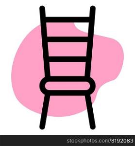 Ladder-back chair in a traditional style.