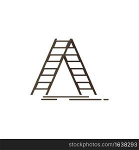 Ladder, Building, Construction, Repair  Flat Color Icon. Vector icon banner Template